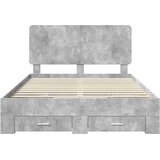  Krevetna konstrukcija s ladicama Betonski sivi 140 x 200 cm Siva 203 x 143 x 100 cm | shoptok.hr