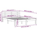 vidaXL Okvir kreveta s uzglavljem voštano smeđi 120x200 cm od borovine | shoptok.hr