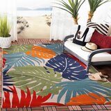 Lesnina XXXL PREPROGA ZA ZUNANJO UPORABO Floral 80/150 cm tkano modra, zelena | Shoptok.si
