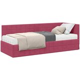 vidaXL Kutni krevetni okvir s madracem 2 pcs Zelena Baršun - boja crnog vina 80 x 200 cm | shoptok.hr