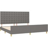  Posteljni okvir z vzglavjem temno siv 200x200 cm blago, (20905625) | Shoptok.si