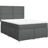 Maison Chic Box spring postelja - Vzmetna postelja z vzmetnico temno siva 160x200 cm blago SL5263, (21904639) | Shoptok.si