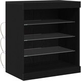  stranski stol z LED lučmi črno hrast 60,5x37x67 cm | Shoptok.si