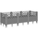 Maison Chic Cvetlično korito - Cvetlični Lonec z zatiči svetlo sivo 123,5x43,5x43,5cm PP, (21788501) Cene