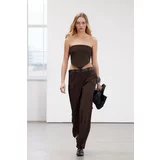 Trendyol Limited Edition Brown Belted Woven Trousers