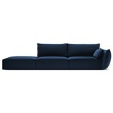 Mazzini Sofas Temno modra žametna sedežna garnitura desni kot 264 cm Vanda – Cene