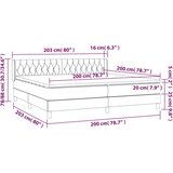  Krevet s oprugama i madracem smeđesivi 200x200 cm od tkanine | shoptok.hr