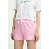 Puma Kratke hlače SQUAD ženske, roza barva, 678704