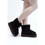 Boto Women's Lace-Up Snow Boots with Thick Sole Black Loso | Shoptok.si