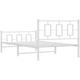  Metalni okvir kreveta uzglavlje i podnožje bijeli 107x203 cm | shoptok.hr