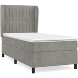 Maison Chic Box spring postelja - Vzmetna postelja z vzmetnico svetlo siv 90x190 cm žamet SL14169, (21907435) Cene