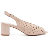 GOODIN Light beige sandals with a low heel | Shoptok.si