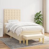  s oprugama i madracem krem 90 x 190 cm od tkanine | shoptok.hr