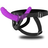 SuperLove Dual Dildo Strap-On Harness Purple-Black Cene