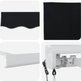 vidaXL Črna 300x250 cm avtomatska retraktibilna tenda, Tenda zamenjava tkanine za okvir 3x2.5 m črna | Shoptok.si