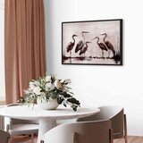  Slika - Herons painted with ink 90x60 U crnom drvenom okviru | shoptok.hr