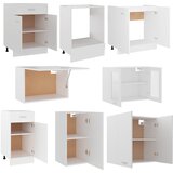  8-dijelni set kuhinjskih ormarića "Lyon" bijeli inženjerski drvo | shoptok.hr