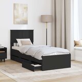  Krevetna konstrukcija Crna 75 x 190 cm Inženjersko Drvo | shoptok.hr