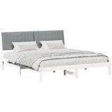 vidaXL Konstrukcija postelje z vzglavjem Svetlo siva 180 x 200 cm | Shoptok.si