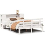 vidaXL Krevet s regalom z knjige bez madraca bijeli 120x190cm borovina | shoptok.hr