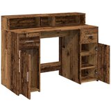  Radni stol s LED svjetlima boja starog drva 120x55x91 cm drveni | shoptok.hr