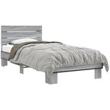vidaXL Okvir za krevet boja hrasta 90x200 cm konstruirano drvo i metal Cijene