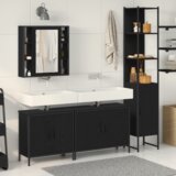 vidaXL Set namještaja za kupaonicu 4 komada crna hrastovina konstruirano drvo | shoptok.hr