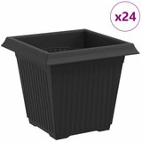  Kvadratna saksija za cvijeće 24 pcs Crna 16 x 16 x 14 cm | shoptok.hr