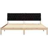 vidaXL Krevetni okvir s tapiciranim uzglavljem Smeđa 200 x 200 cm | shoptok.hr