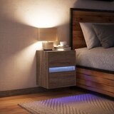  Zidni noćni ormarić s LED svjetlima boja smeđeg hrasta | shoptok.hr