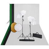 vidaXL studijski komplet s svetilkami, ozadjem in odbojnikom | Shoptok.si