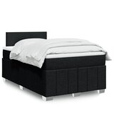  Krevet box spring s madracem crni 120 x 190 cm od tkanine Slike