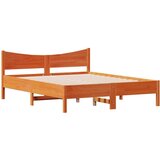 vidaXL Okvir kreveta s uzglavljem voštano smeđi 150x200 cm od borovine | shoptok.hr