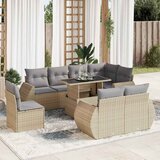 vidaXL 9-dijelni set vrtnih sofa s jastucima bež od poliratana | shoptok.hr