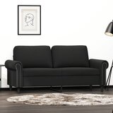  The Living Store Kavč dvosed črn 140 cm žamet - Dvosed, (21494953) Cene
