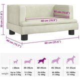 Krevet za pse krem 60 x 40 x 30 cm baršunasti | Eponuda.com