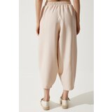  Women's Cream Pocket Linen Viscose Baggy Trousers | Shoptok.si