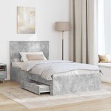  Krevetna konstrukcija s ladicama Betonska siva 100 x 200 cm | Eponuda.com