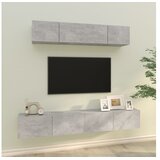  4-dijelni set TV ormarića siva boja betona drveni | shoptok.hr