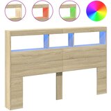 Maison Chic posteljno vzglavje - vzglavna omarica - nočna omarica led sonoma hrast 160x17x102 cm, (21705375) Cene