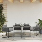  Stolica s jastukom 4 pcs Crna i antracit PE ratan | shoptok.hr