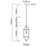 Open Design OR85853 - Luster na šipci ZUNDO 1xE27/15W/230V matni hrom/bela | Eponuda.com