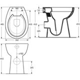 Brez Visoka WC školjka brez roba počasno zapiranje 7 cm višja črna | Shoptok.si