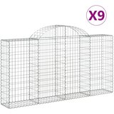  Lučne gabionske košare 9 kom 200x30x100/120cm pocinčano željezo | shoptok.hr