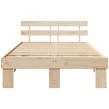  Krevetna konstrukcija Prirodna 120 x 190 cm Čvrsto borovo drvo | shoptok.hr