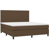  Krevet box spring s madracem LED tamnosmeđi 180x200 cm tkanina | shoptok.hr