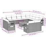  13-dijelni set vrtnih sofa s jastucima poliratan crni | shoptok.hr