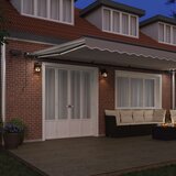  Skrovita tenda S LED lampica Svjetlosiva 600 ×350 cm tkanina | shoptok.hr
