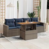  5-dijelna vrtna garnitura od poliratana s jastucima siva | shoptok.hr