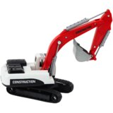 Bager gusjeničar s metalnom žlicom 26 cm - crveno/bijeli | Shoptok.si
